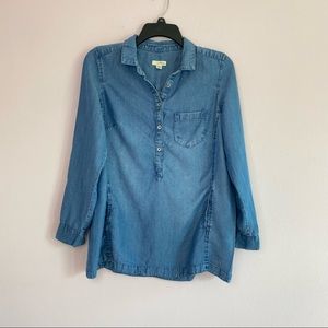 J. Jill Chambray Denim Tunic Top
